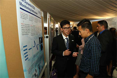 Student posters on various engineering challenges and their solutions