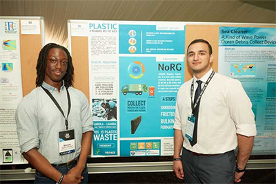 Student posters on various engineering challenges and their solutions