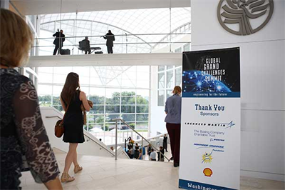 Attendees attend the GGCS 2017 reception at the United States Institute of Peace for refreshments and post-panel discussion